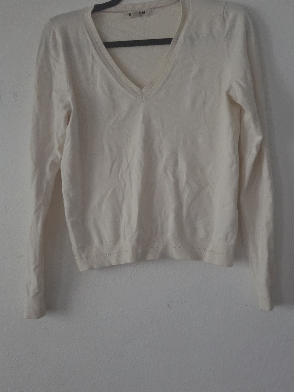 Boden Women’s Cream V-Neck Sweater Sz Small
